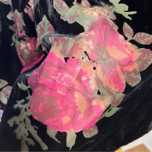 Y2K Oversized Velvet and Mesh Floral Blouse/Top -Size M -TP03 - Picture 4 of 8